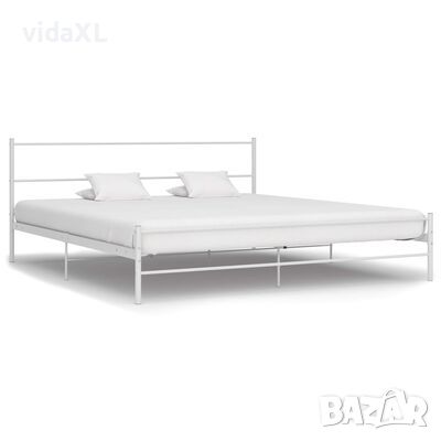 vidaXL Рамка за легло, бяла, метал, 160x200 см(SKU:284520