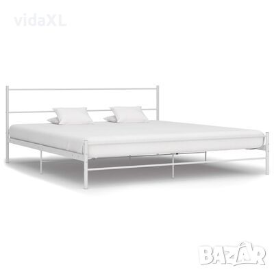 vidaXL Рамка за легло, бяла, метал, 160x200 см(SKU:284520, снимка 1 - Спални и легла - 45798201