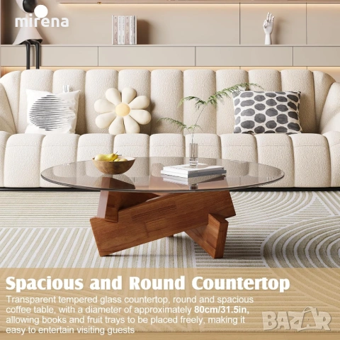 Холна маса, Странична, за диван, Стъклена маса, Модерен стил н142, снимка 3 - Маси - 53837338