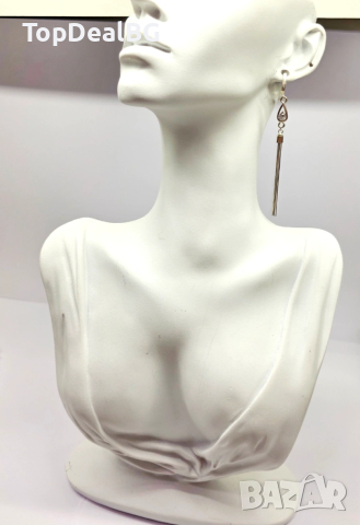 Продаван елегантни сребърни обеци проба 925