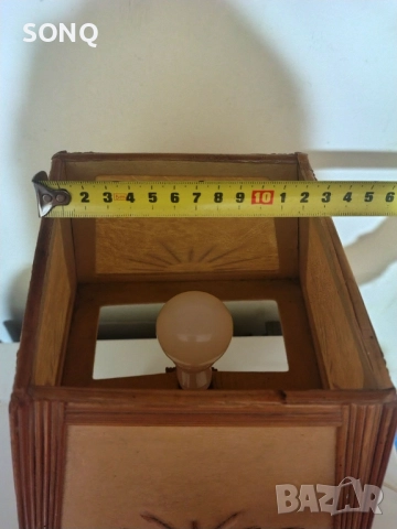 Интересна Стара Дървена Настолна Лампа, снимка 7 - Антикварни и старинни предмети - 52961030