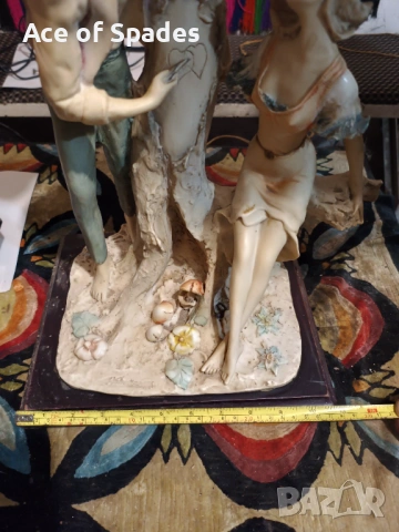  Страхотна Порцеланова Винтидж Настолна Лампа, снимка 14 - Настолни лампи - 53423921