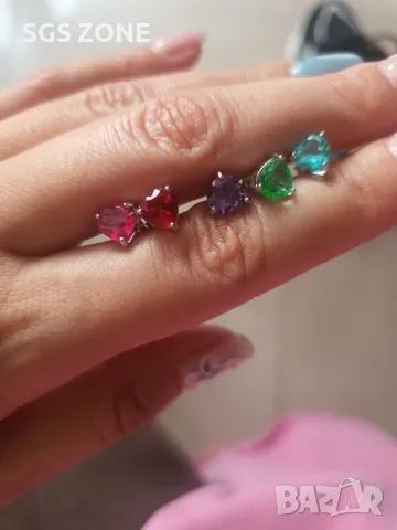 Обеци с Естествен Топаз, снимка 2 - Обеци - 49634291