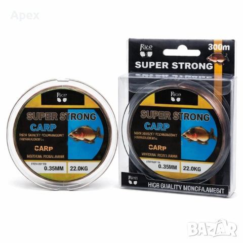Професионално Влакно за Шаран 300м/0.35мм/22кг Carp Super Strong.Монофил Здрава Корда за Фидер, Дъно, снимка 2 - Такъми - 54006735