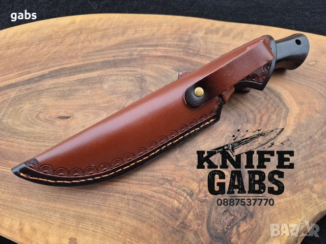Висококачествен ръчно изработен нож с кожена кания,LN404, снимка 11 - Ножове - 48866253