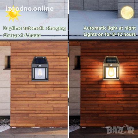 Декоративна сензорна соларна лампа с крушка BK-888 - SOLAR INTERACTION WALL LAMP , снимка 10 - Соларни лампи - 45331664