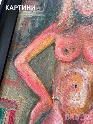 Стара картина - Гола жена, снимка 2 - Картини - 51608054