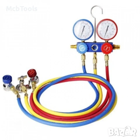 Комплект манометри за зареждане и тест на климатични системи STAHLMAYER, снимка 4 - Други инструменти - 53637290