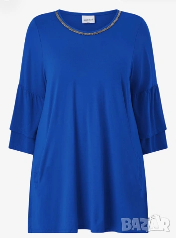 Макси трикотажна туника с джобове 