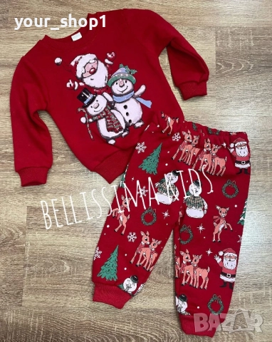 5 модела детски коледен екип комплект долнище и блуза 