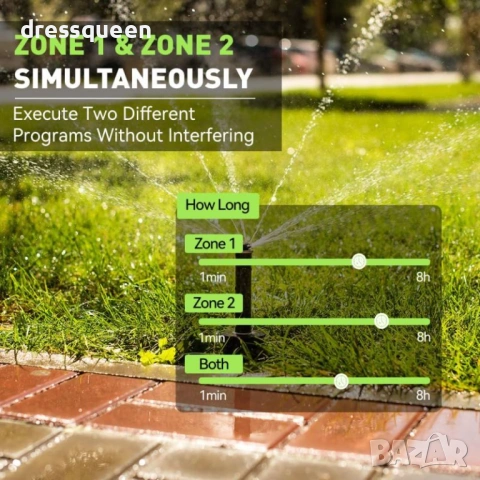4490 Двоен автоматичен таймер за поливане с голям LCD дисплей и водоустойчив корпус, снимка 4 - Напояване - 53876427