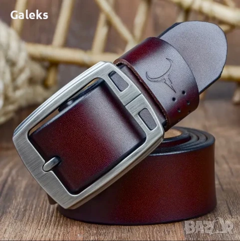 Мъжки, Стилни и спортни кожени колани COWATHER* Кафяви и Черни /Естест. кожа!, снимка 4 - Колани - 49757147