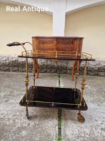 Страхотна антикварна италианска количка за сервиране , снимка 8 - Антикварни и старинни предмети - 52648159