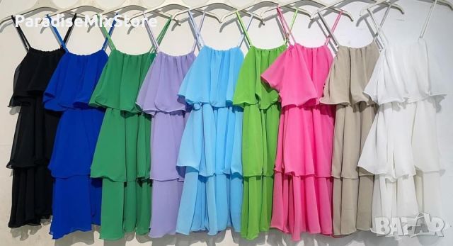 Феерични цветни рокли от шифон  , снимка 1 - Рокли - 46229204