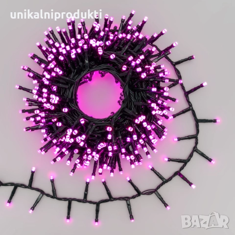 Коледни лампички въже 25м 200 LED студено розова IP защита 8 програми, снимка 2 - Лед осветление - 52262436