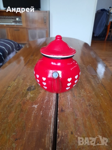 Стар емайлиран чайник #34, снимка 2 - Други ценни предмети - 52171068