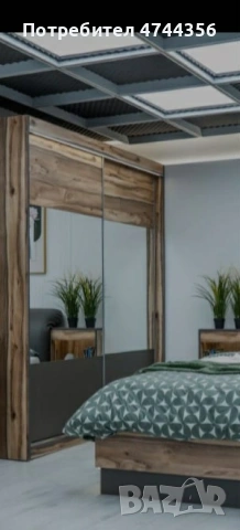 НОВ Гардероб с плъзгащи врати и огледала – 180/60/200 см, снимка 3 - Гардероби - 53583458