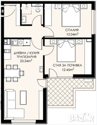 Просторен тристаен апартамент, снимка 12 - Апартаменти - 53602136
