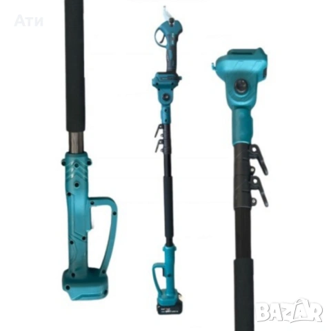 Комплект 3 в 1 от акумулаторна лозарска ножица, акумулаторен мини верижен трион и телескопичен прът, снимка 4 - Други инструменти - 53373694