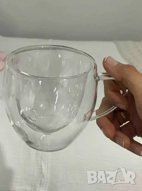 Стъклена чаша за кафе с двойно дъно 200ml