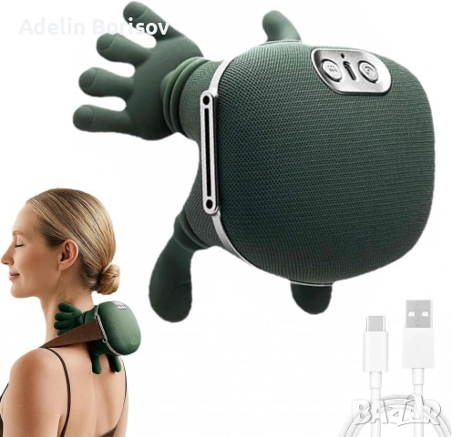 Масажор за врат и рамене с топлина, USB зареждане - 4D масаж, снимка 3 - Друга електроника - 53517656