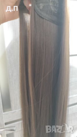 Черна и кестенява опашка за коса/Синтетика, снимка 6 - Аксесоари за коса - 46296012