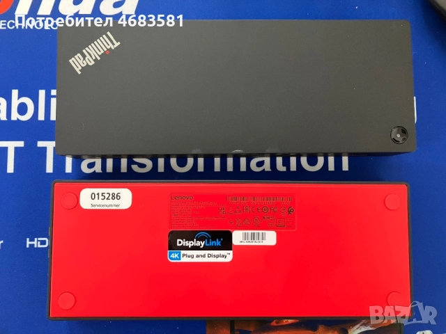 Комплект Lenovo – докинг станция + 2 монитора + безжични аксесоари, снимка 4 - Лаптоп аксесоари - 52801620