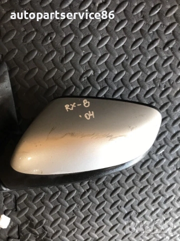 Огледало за предна лява врата, сребристо за Mazda RX-8 RHD (2003-2008) 012218, снимка 2 - Части - 53612458