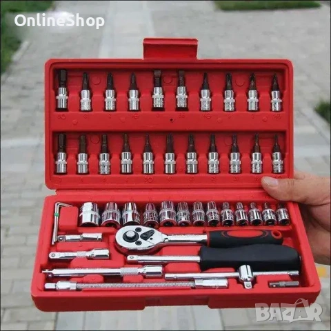 Комплект двустранни гаечни ключове, 46 части, хром-ванадиева стомана, снимка 3 - Ключове - 53226191