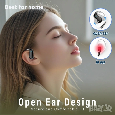 Безжични Bluetooth 5.4 слушалки с отворени уши и кукички за уши, 32H HiFi стерео слушалки, снимка 6 - Bluetooth слушалки - 54257512