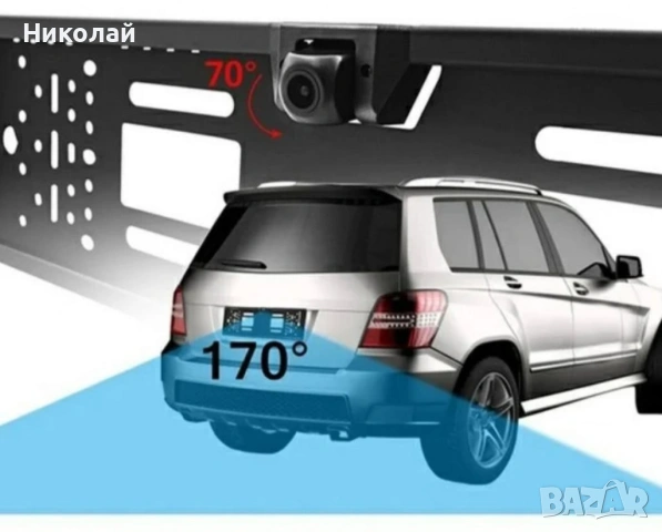 Рамка за регистрационен номер с камера за задно виждане и 4 LED, снимка 3 - Аксесоари и консумативи - 53254221