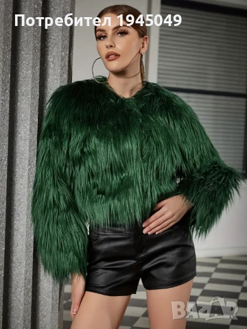 Кожух От Изкуствен Косъм (С - М размер), снимка 4 - Якета - 51199253