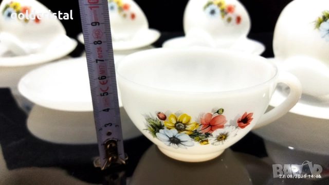 френски аркопал големи чаши за чай кафе , снимка 7 - Антикварни и старинни предмети - 51483090