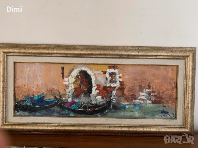ЖАНА ПОПОВА масло пейзаж Венеция, снимка 2 - Картини - 52814994