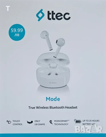 Bluetooth слушалки Ttec - неразопаковани