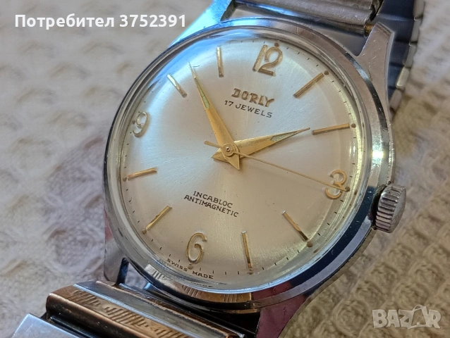Швейцарски Механизъм Часовник DORLY, снимка 4 - Антикварни и старинни предмети - 53712400