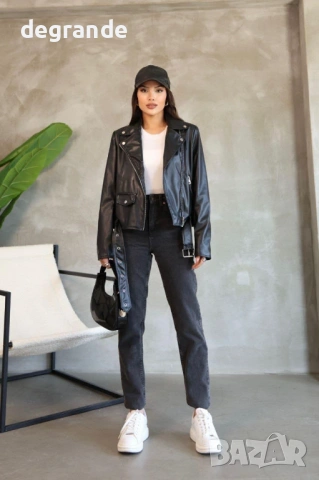 Дамско Късо Кожено Яке , снимка 3 - Якета - 53688809