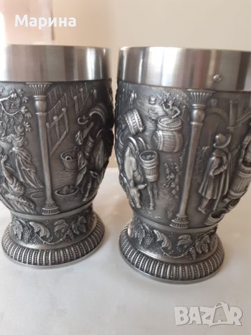 Немски чаши за вино и ракия от калай Antik*Vintage, снимка 9 - Антикварни и старинни предмети - 45097359