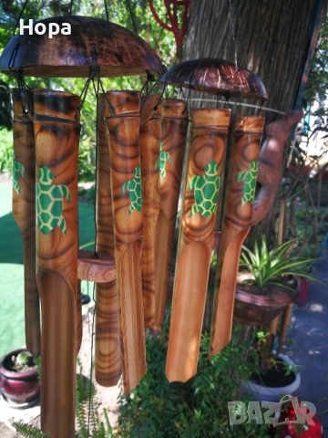 Вятърен звънец от дърво и бамбук Кокос , снимка 6 - Декорация за дома - 36766670
