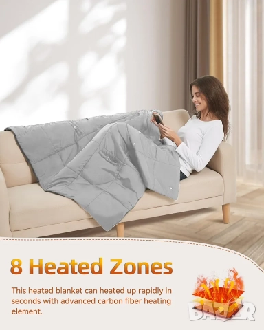 Безжично електрическо одеяло за обличане Fernida с 10000mAh батерия и 8 нагревателни зони, снимка 8 - Други - 52774500