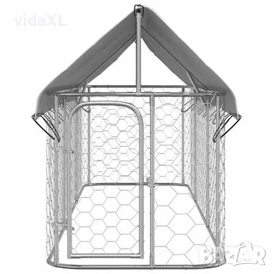 vidaXL Дворна клетка за кучета с покрив, 400x100x150 см(SKU:171497), снимка 3 - За кучета - 49458813