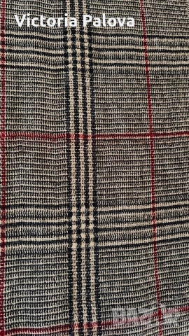 Голям кариран шал oversized с акцент в бордо, снимка 4 - Шалове - 52795972