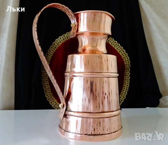 Страхотна медна кана,буренце,чиста червена мед 3 л. , снимка 7 - Антикварни и старинни предмети - 51467953