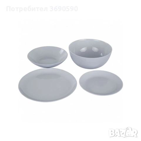 Сервиз за хранене Luminarc Diwali Granit, 19 части, Сив , снимка 3 - Сервизи - 54230951