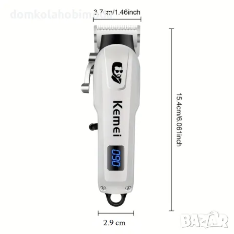 Професионалнa машинка Kemei, LED дисплей,Регулируема глава, USB-Презареждаща батерия,, снимка 3 - Други - 48062457