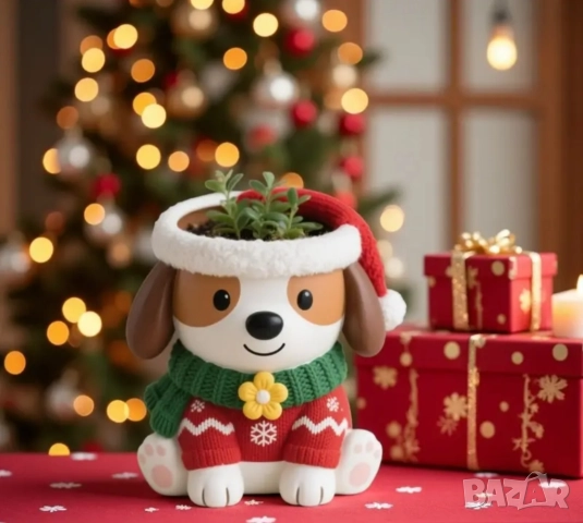 Молд кашпа коледно кученце , снимка 3 - Форми - 51742475