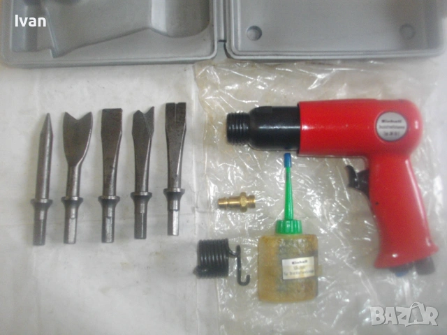 НОВ немски оригинален старо качество ПНЕВМАТИЧЕН КЪРТАЧ СЕКАЧ ЧУК ДЛЕТО Пълен к-т с длета EINHELL