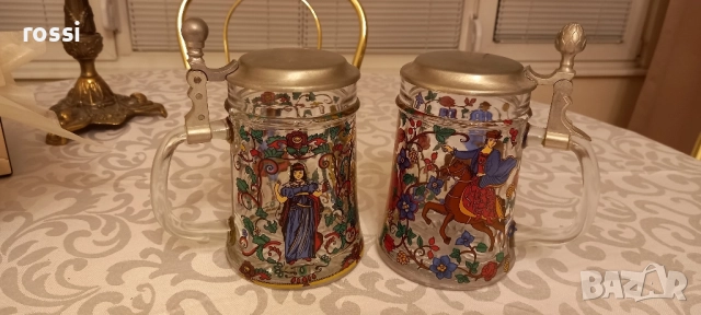 Vintage. Нови. BMF. Рисувани немски халби 0,5 л., халба