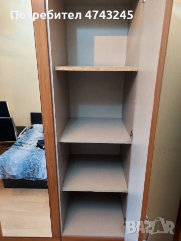 Четирикрилен гардероб + еденично легло + ракла , снимка 4 - Гардероби - 53556696