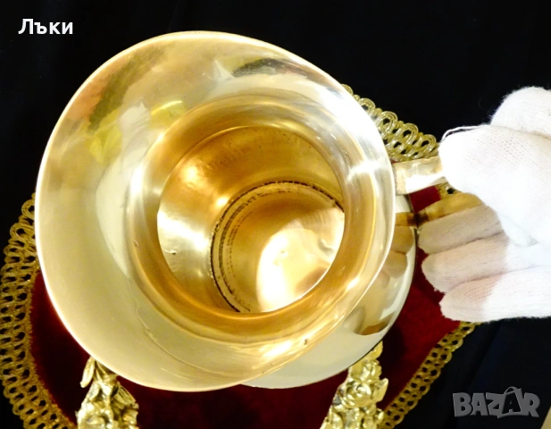 Масивна бронзова кана за вино 1.2 л. , снимка 4 - Антикварни и старинни предмети - 53262685